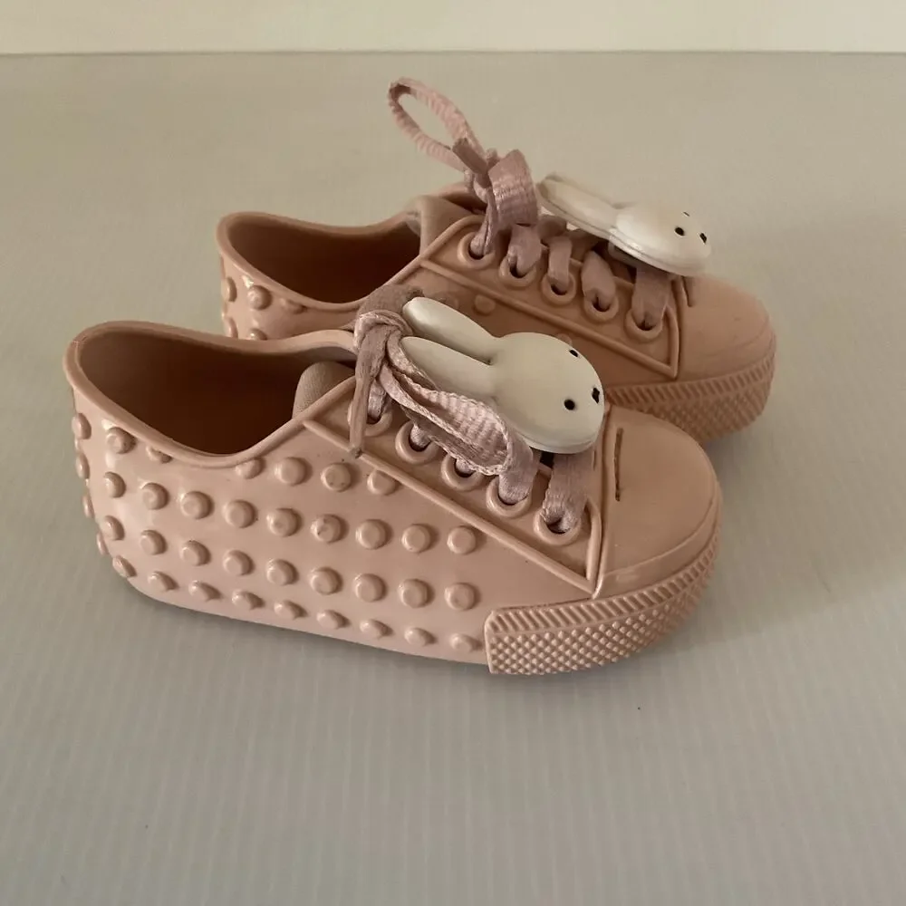 Mini Melissa x Miffy Baby Pink Rubber Sneakers Toddler Size 7/8 Cute Bunny